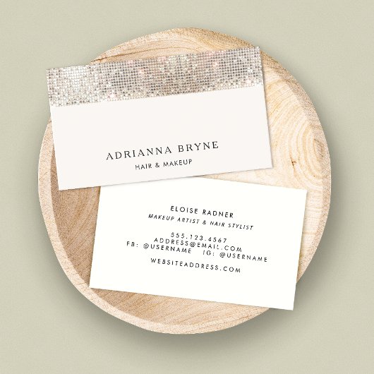 メイクアップアーティスト美しいサロンシルバーセイン 名刺