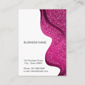 メイクアップアーティスト美しいサロンダークピンクグリッター 名刺 (裏面)