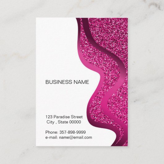メイクアップアーティスト美しいサロンダークピンクグリッター 名刺 (裏面)
