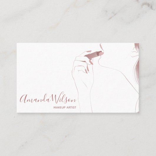 メイクアップアーティスト美しいサロンバラ金ゴールドグリッターシック 名刺 (正面)