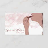 メイクアップアーティスト美しいサロンバラ金ゴールドグリッター女性 名刺 (正面)