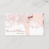 メイクアップアーティスト美しいサロンバラ金ゴールドグリッター女性 名刺 (正面)