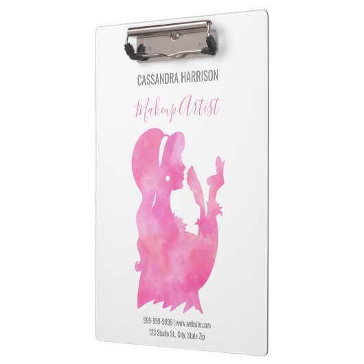 メイクアップアーティスト美しいサロンパーソナライズされた水彩 クリップボード (左)