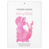 メイクアップアーティスト美しいサロンパーソナライズされた水彩 クリップボード (裏面)