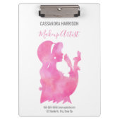 メイクアップアーティスト美しいサロンパーソナライズされた水彩 クリップボード (正面)