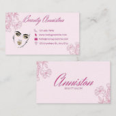 メイクアップアーティスト美しいサロンピンクデザイン美しい 名刺 (正面/裏面)
