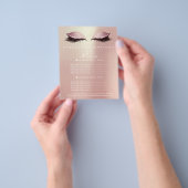 メイクアップアーティスト美しいサロンピンク金ゴールドグリッターフライヤー チラシ (手)