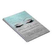 メイクアップアーティスト美しいサロンブルーアクアシルバーグレイ ノートブック (右側)