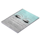 メイクアップアーティスト美しいサロンブルーアクアシルバーグレイ ノートブック (左側)