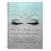 メイクアップアーティスト美しいサロンブルーアクアシルバーグレイ ノートブック (正面)