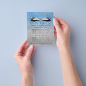 メイクアップアーティスト美しいサロンブルーグリッターシルバー チラシ (手)