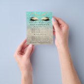 メイクアップアーティスト美しいサロンブルーグリッターフライヤーアイボール チラシ (手)