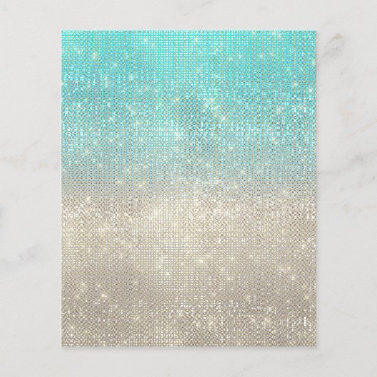 メイクアップアーティスト美しいサロンブルーグリッターフライヤーアイボール チラシ (裏面)