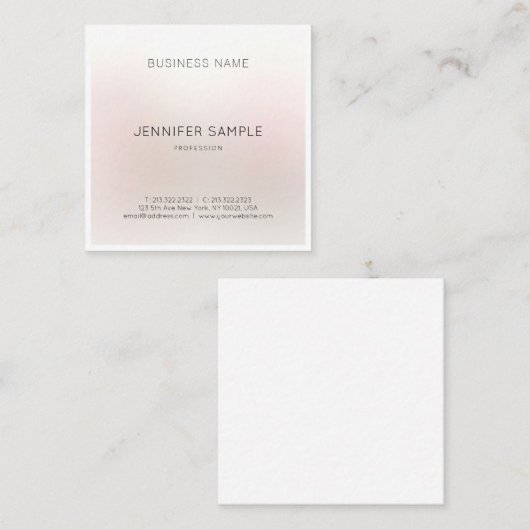 メイクアップアーティスト美しいサロンプエレガントラモダンイン スクエア名刺 (正面/裏面)