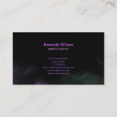 メイクアップアーティスト美しいサロンホログラフィックグリッター 名刺 (裏面)