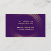 メイクアップアーティスト美しいサロンモダン金ゴールド&パープル 名刺 (裏面)