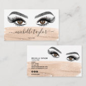 メイクアップアーティスト美しいサロンラッシュエクステンション赤面 名刺 (正面/裏面)