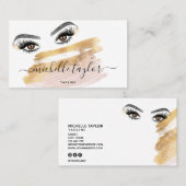 メイクアップアーティスト美しいサロンラッシュエクステンション 名刺 (正面/裏面)