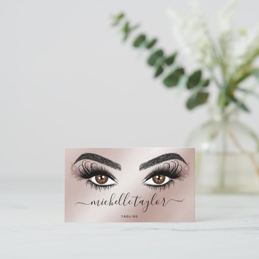 メイクアップアーティスト美しいサロンラッシュエクステンション 名刺 (スタンド正面)