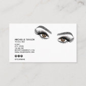 メイクアップアーティスト美しいサロンラッシュエクステンション 名刺 (裏面)