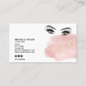 メイクアップアーティスト美しいサロンラッシュエクステンション 名刺 (裏面)