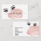 メイクアップアーティスト美しいサロンラッシュエクステンション 名刺 (正面/裏面)