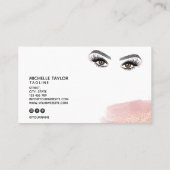 メイクアップアーティスト美しいサロンラッシュエクステンション 名刺 (裏面)