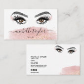 メイクアップアーティスト美しいサロンラッシュエクステンション 名刺 (正面/裏面)