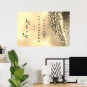 メイクアップアーティスト美しいサロンラッシュズ金ゴールドグラム ポスター (ホームオフィス)