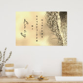 メイクアップアーティスト美しいサロンラッシュズ金ゴールドグラム ポスター (キッチン)