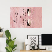 メイクアップアーティスト美しいサロンラッシュピンクグリッター ポスター (ホームオフィス)