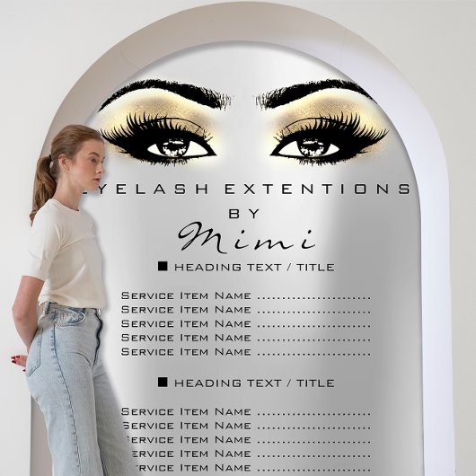 メイクアップアーティスト美しいサロンラッシュフライヤーシルバー金ゴールド チラシ