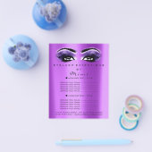 メイクアップアーティスト美しいサロンラッシュフライヤーパープル チラシ (シングル)