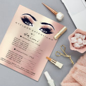 メイクアップアーティスト美しいサロンラッシュフライヤーピンクローズ チラシ