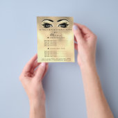 メイクアップアーティスト美しいサロンラッシュフライヤーフェイク金ゴールド チラシ (手)