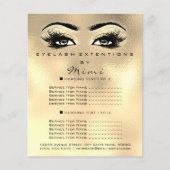 メイクアップアーティスト美しいサロンラッシュフライヤーフェイク金ゴールド チラシ (正面)