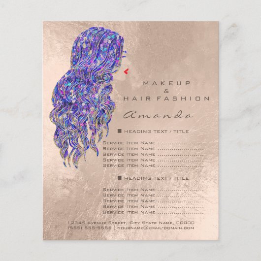 メイクアップアーティスト美しいサロンラッシュフライヤーマーメイド梨 チラシ (正面)