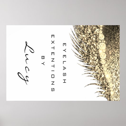 メイクアップアーティスト美しいサロンラッシュホワイトグラム ポスター (正面)