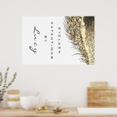 メイクアップアーティスト美しいサロンラッシュホワイトグラム ポスター (キッチン)