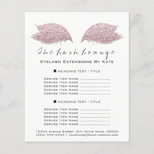 メイクアップアーティスト美しいサロン白黒フライヤーバラ チラシ (正面)