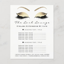 メイクアップアーティスト美しいサロン金ゴールドグリッターフライヤーグラム チラシ