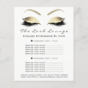 メイクアップアーティスト美しいサロン金ゴールドグリッターフライヤーグラム チラシ