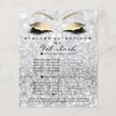 メイクアップアーティスト美しいサロン金ゴールドグリッターフライヤーグレイ チラシ (正面)