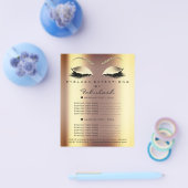 メイクアップアーティスト美しいサロン金ゴールドグリッターフライヤーフェイク チラシ (シングル)