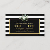 メイクアップアーティスト美しいサロン金ゴールドヴィンテージフローラ 名刺 (裏面)