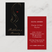 メイクアップアーティスト美しいサロンLash Extensionウィンクアイ 名刺 (正面/裏面)