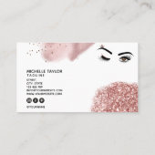 メイクアップアーティスト美しいサロンLash Extensionウィンクアイ 名刺 (裏面)