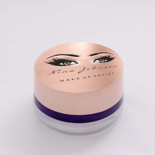 メイクアップアーティスト美しいピーチ金ゴールドアイグリッターラッシュズ ラウンドシール