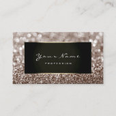 メイクアップアーティスト美しいフレームアイボリーブラウングリッター 名刺 (正面)