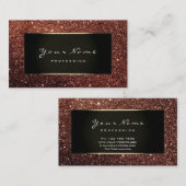 メイクアップアーティスト美しいフレームチョコレートブラウングリッター 名刺 (正面/裏面)